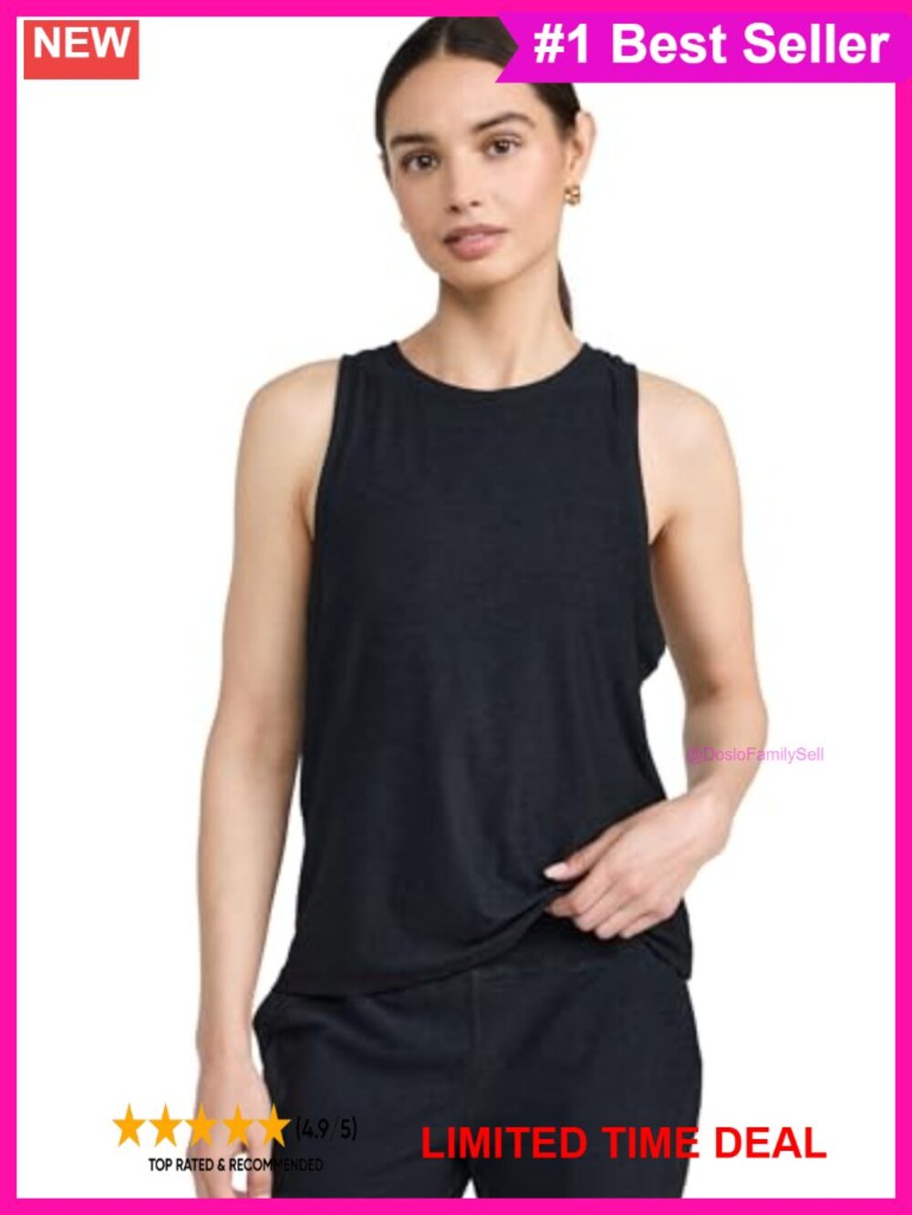 Relaxed Fit Polyester Spandex Sleeveless Tank Top for Yoga Gym Workout